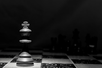 Scacchi fotografati su una scacchiera