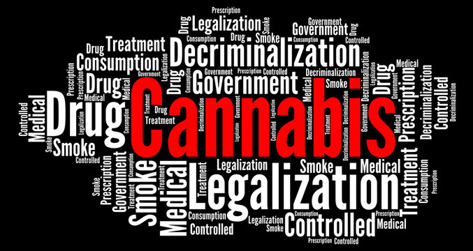 Decriminalization cannabis word cloud concept