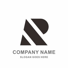 Obraz premium Monogram Letter R Geometric Diagonal Strips Vector Logo Design Template