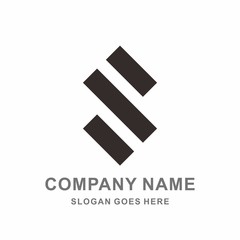 Monogram Letter S Geometric Diagonal Strips Vector Logo Design Template