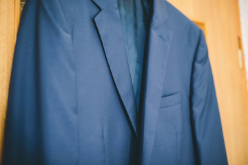 Suit on a hanger