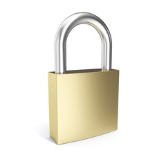 Fototapeta premium 3d illustration padlock icon, closed lock security icon isolated on white.