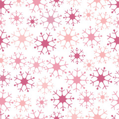 Winter seamless pattern with variety of snowflakes.