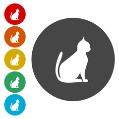 Cat icon set, vector icon 