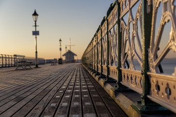Fototapeta na wymiar Penarth pier and pavillion at sunrise