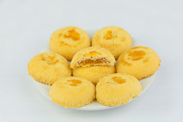 delicious crispy biscuits isolated on white