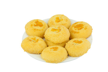 delicious crispy biscuits isolated on white