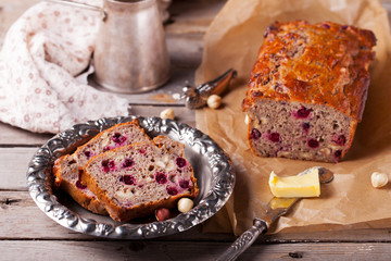 Cranberry and hazelnut wholegrain bead, loaf