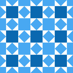 Patchwork mosaic pattern in blue color