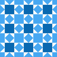 Patchwork mosaic pattern in blue color