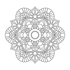 Outline Mandala for coloring book. Anti-stress therapy pattern. Decorative round ornament. Vector image