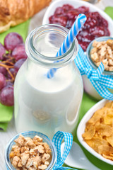 Healthy breakfast on a table. Organic products