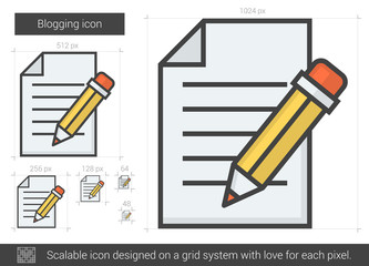 Blogging line icon.