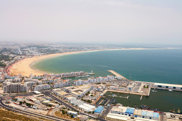 Fototapeta premium Widok z góry Agadir, Maroko, Afryka