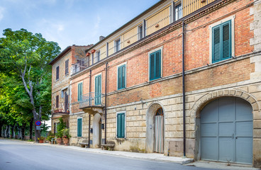 Beautiful street of Montisi, Tuscany