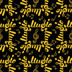 Abstract vector music seamless pattern