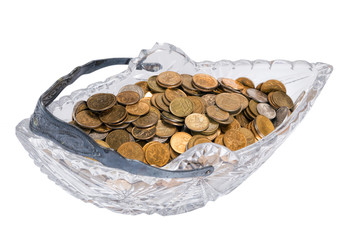 Coin in a crystal vase