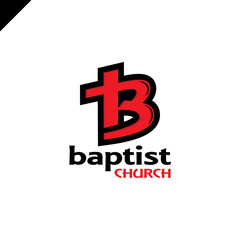 Fototapeta na wymiar Letter B and cross Church of Jesus Christ logo.