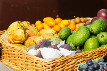 exotic fruits in a basket