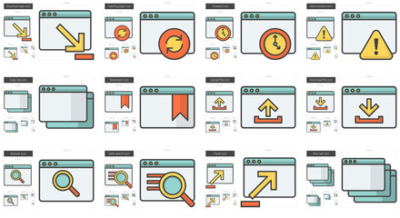 Application line icon set.