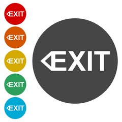 The word of EXIT and arrow