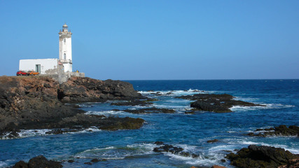 Fototapeta na wymiar Praia lighthouse on Santiago in the Cape Verde Islands