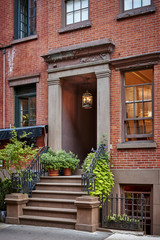 a brownstone building