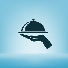 Fototapeta premium Hot proper meal plate vector icon