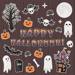 Happy Halloween creepy sticker pack.