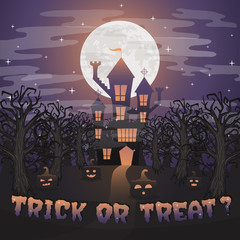 Halloween Backdrop Composition for invitation card