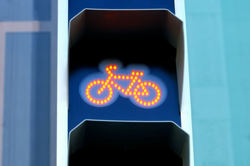 Traffic lights for cyclists with yellow signal