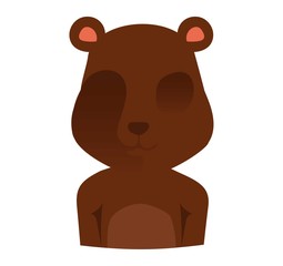 Gift toy bear on white background