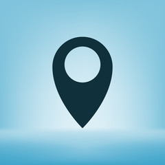 Flat paper cut style icon of map pointer