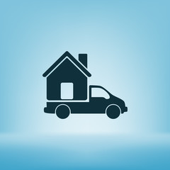 Flat paper cut style icon of vehicle