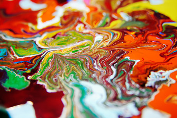 Abstract mixture acryle of paints on a paper