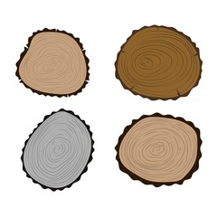 Tree slices vector isolated