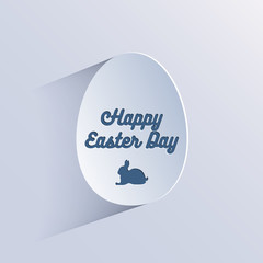 Happy easter lettering in egg on textured paper. Vintage text banner for your design. Hand drawn design. Vector
