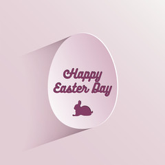 Happy easter lettering in egg on textured paper. Vintage text banner for your design. Hand drawn wired design. Vector