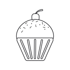 Muffin icon. Bakery food product and menu theme. Isolated design. Vector illustration