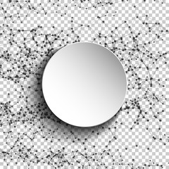 Abstract mesh spheres. Futuristic atom technology style. Elegant background for business presentations. Flying debris. Vector