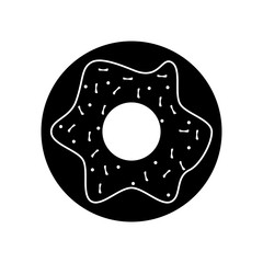Donut icon. Bakery food product and menu theme. Isolated design. Vector illustration