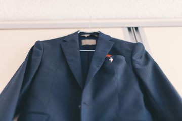 Suit on a hanger