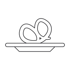 Pretzel icon. Bakery food product and menu theme. Isolated design. Vector illustration