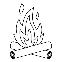 Bonfire icon. Outline illustration of bonfire vector icon for web