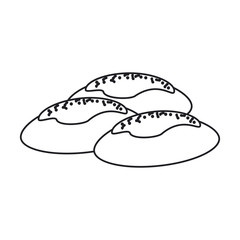 Bread icon. Bakery food product and menu theme. Isolated design. Vector illustration