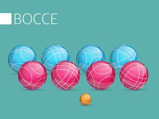 A set of balls to play bocce and petanque.