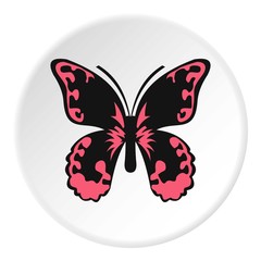 Pink butterfly icon. Flat illustration of butterfly vector icon for web design