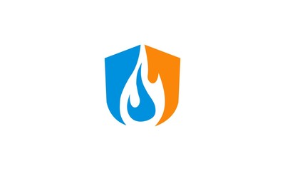 Flame and Water Flat Logo Vector
