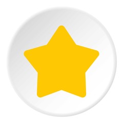Fototapeta premium Five pointed yellow star icon. Flat illustration of five pointed yellow star vector icon for web