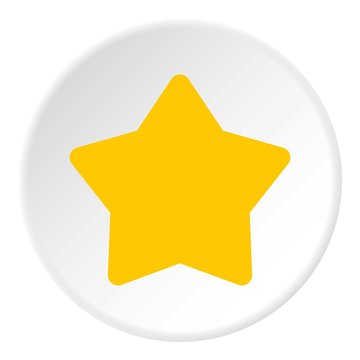 Five pointed yellow star icon. Flat illustration of five pointed yellow star vector icon for web